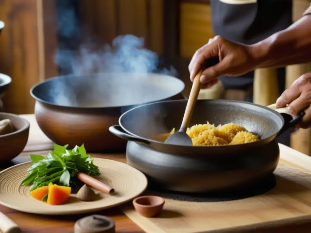 Cocinero de las Islas del Pacífico preparando recetas históricas cocina Pacífico