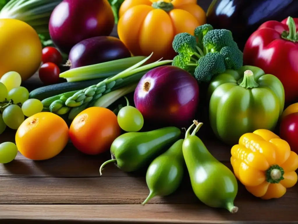 Una composición detallada de frutas y verduras coloridas resalta la belleza del legado culinario a través de técnicas de conservación y fermentación