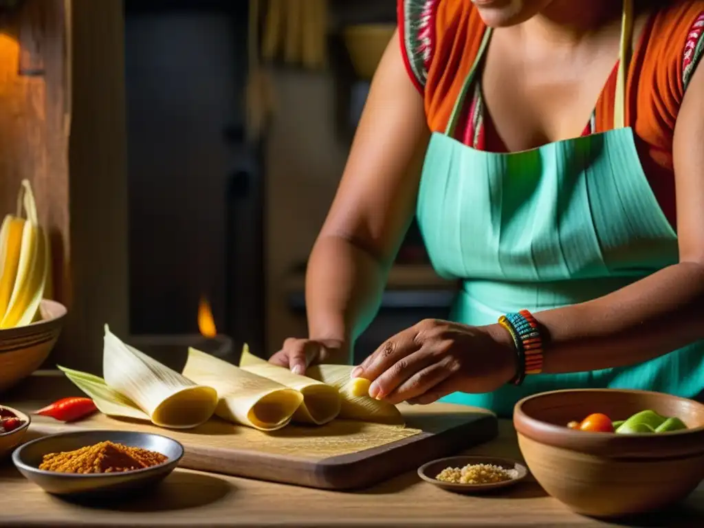 Conmovedora escena de evolución tamales precolombinos en la cocina Azteca