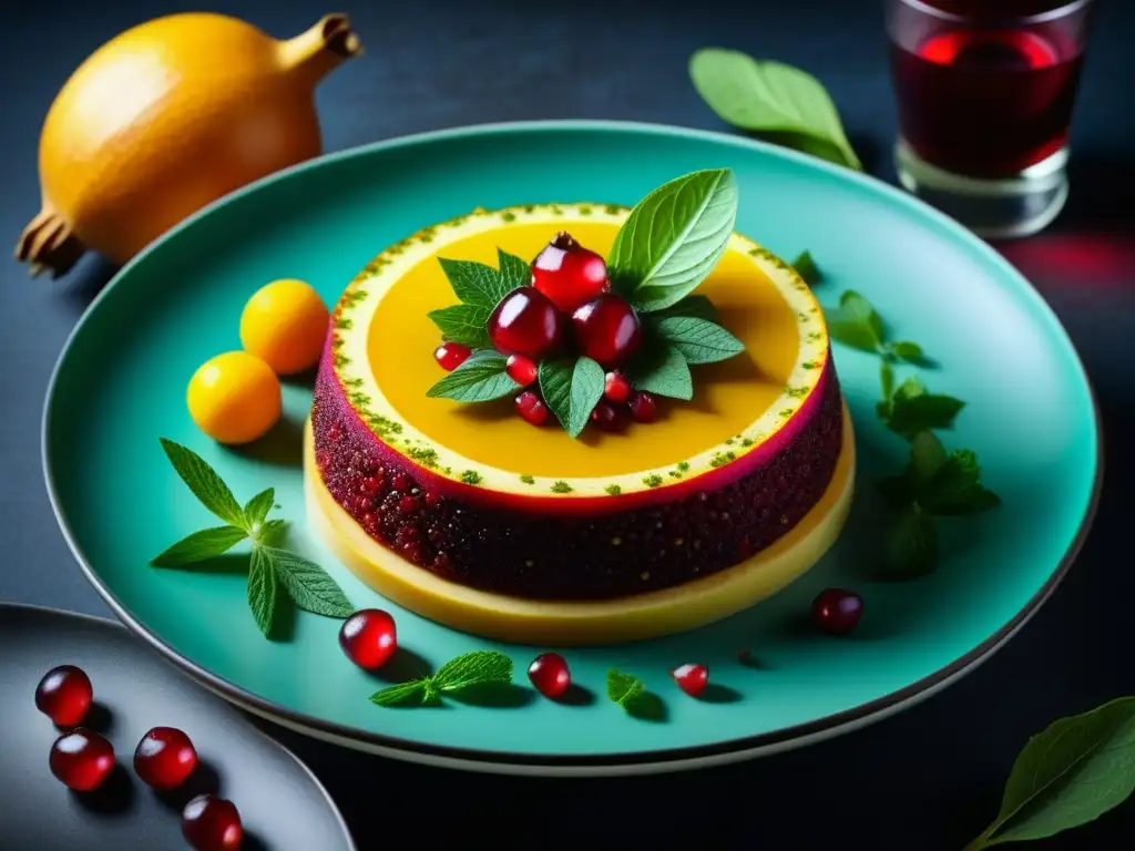 Sabores armenios: fusión moderna y tradicional Una reinterpretación contemporánea de recetas armenias históricas reinventadas en un plato vibrante y detallado
