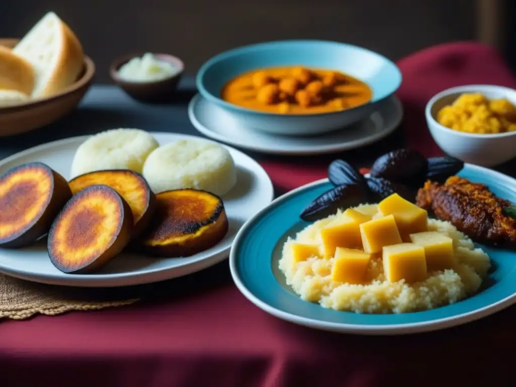 Contraste de dietas: platos africanos vibrantes vs