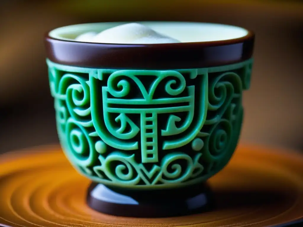 Una copa maya de jade con chocolate y significado ritual chocolate culturas prehispánicas