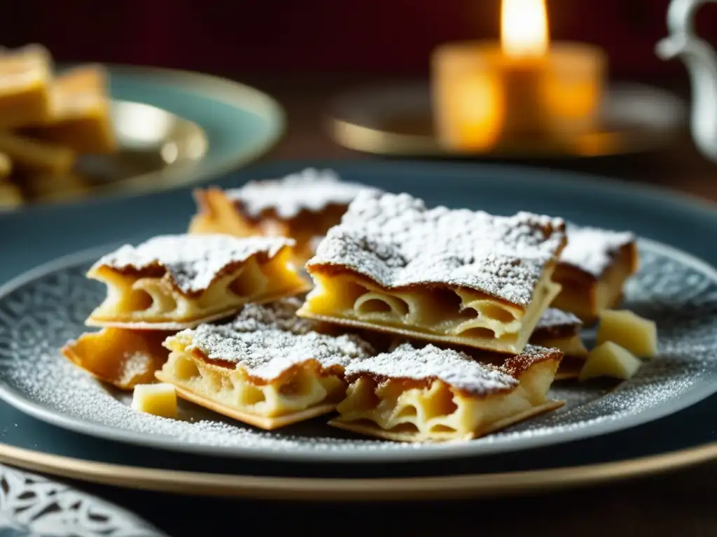 Una cuchara de plata recoge un trozo de Kaiserschmarrn, mostrando su esponjoso pancake con bordes caramelizados y azúcar glas