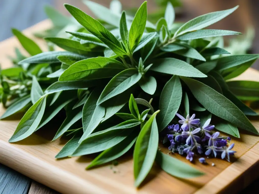 Un deleite visual: Hierbas de cocina del Renacimiento en detalle botánico, frescas y vibrantes