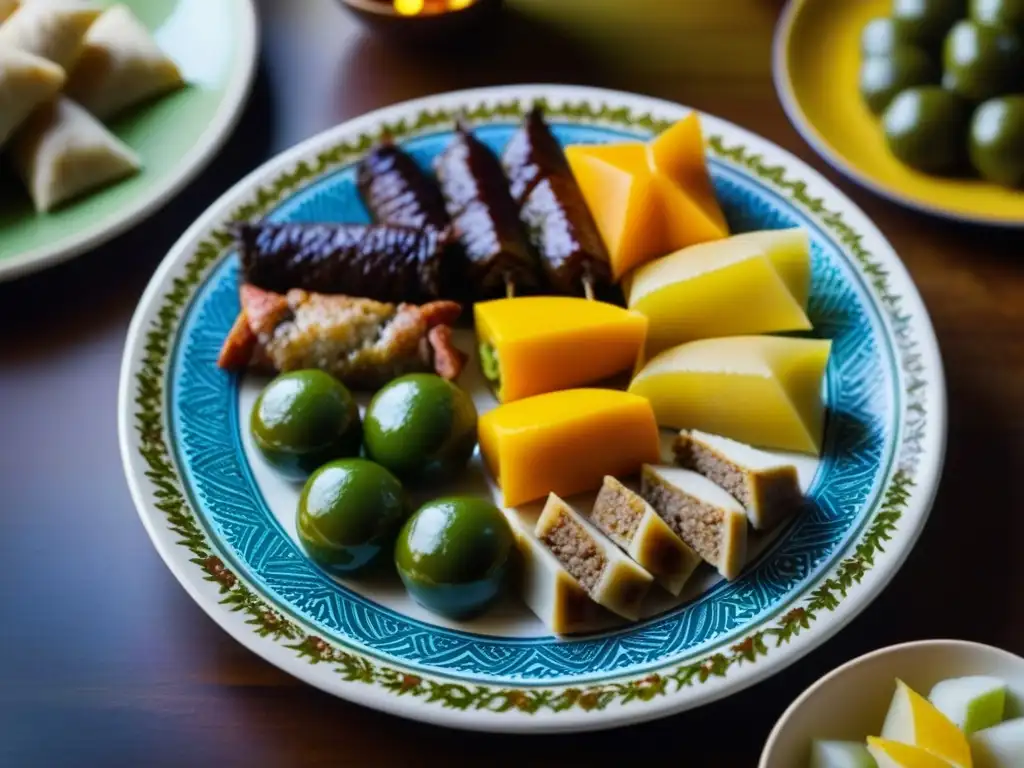 Delicada cerámica turca llena de platillos tradicionales