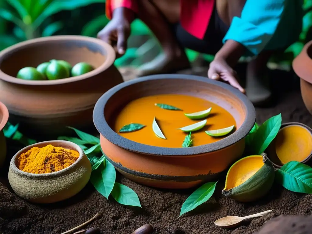 Cocina amazónica ancestral en olla de barro Delicada cocción en tierra Amazonía de ingredientes nativos
