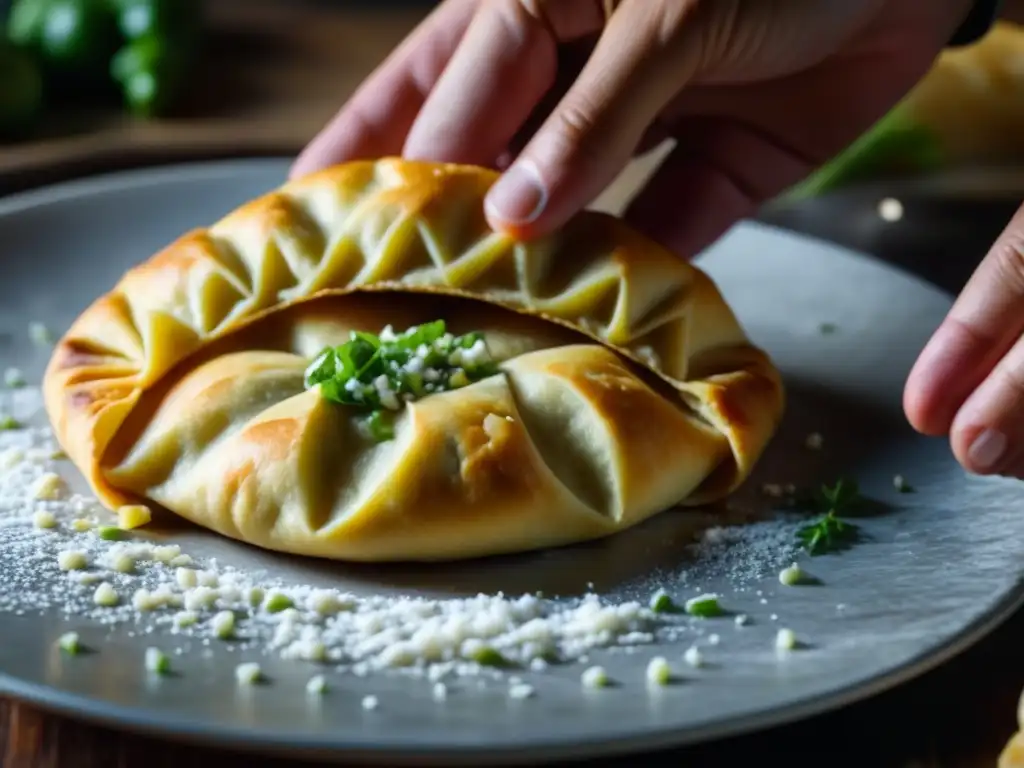 Delicada preparación de empanada argentina para la fiesta Vendimia