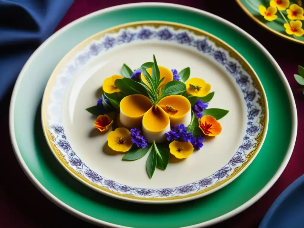 Plato renacentista de Siena: arte culinario histórico Delicado plato renacentista inspirado en recetas históricas de Siena, con colores vibrantes y detalles intrincados