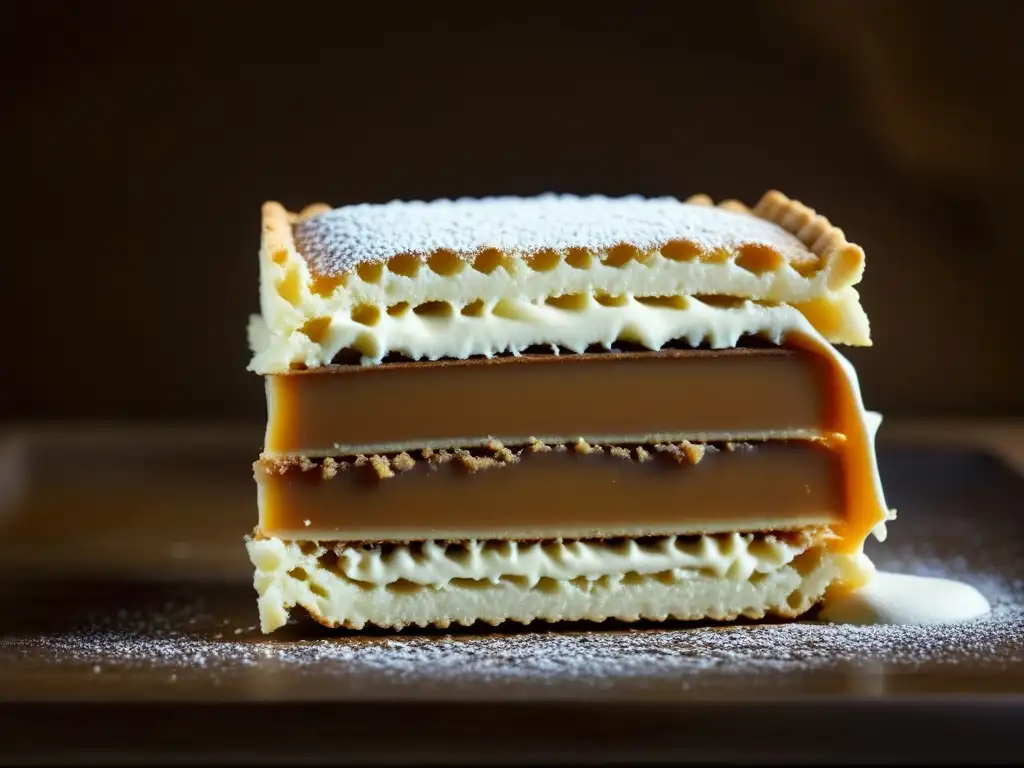 Delicado Alfajor: postre europeo tradición sudamericana, dulce de leche entre galletas