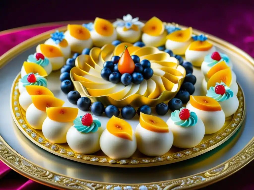 Delicados postres favoritos de la corte de Catalina la Grande en Rusia, con detalles ornamentados y coloridos