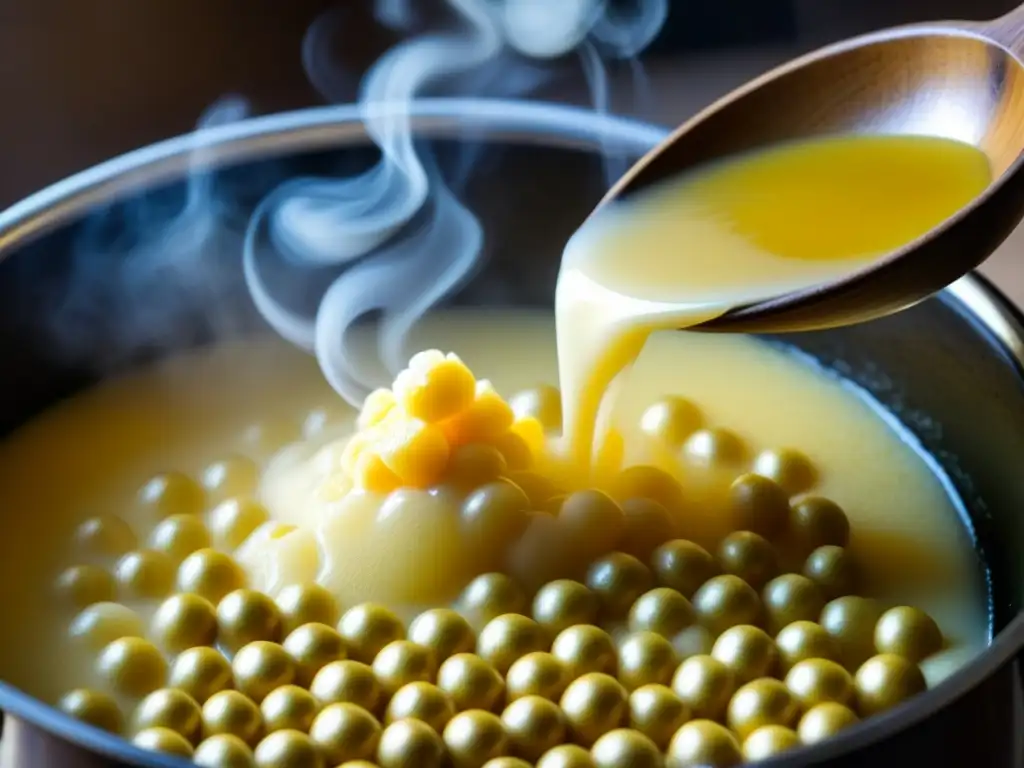 Deliciosa mămăligă dorada siendo revuelta en olla de barro