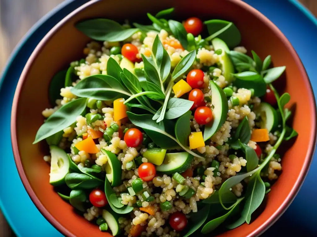 Deliciosa ensalada de quinua con vegetales frescos