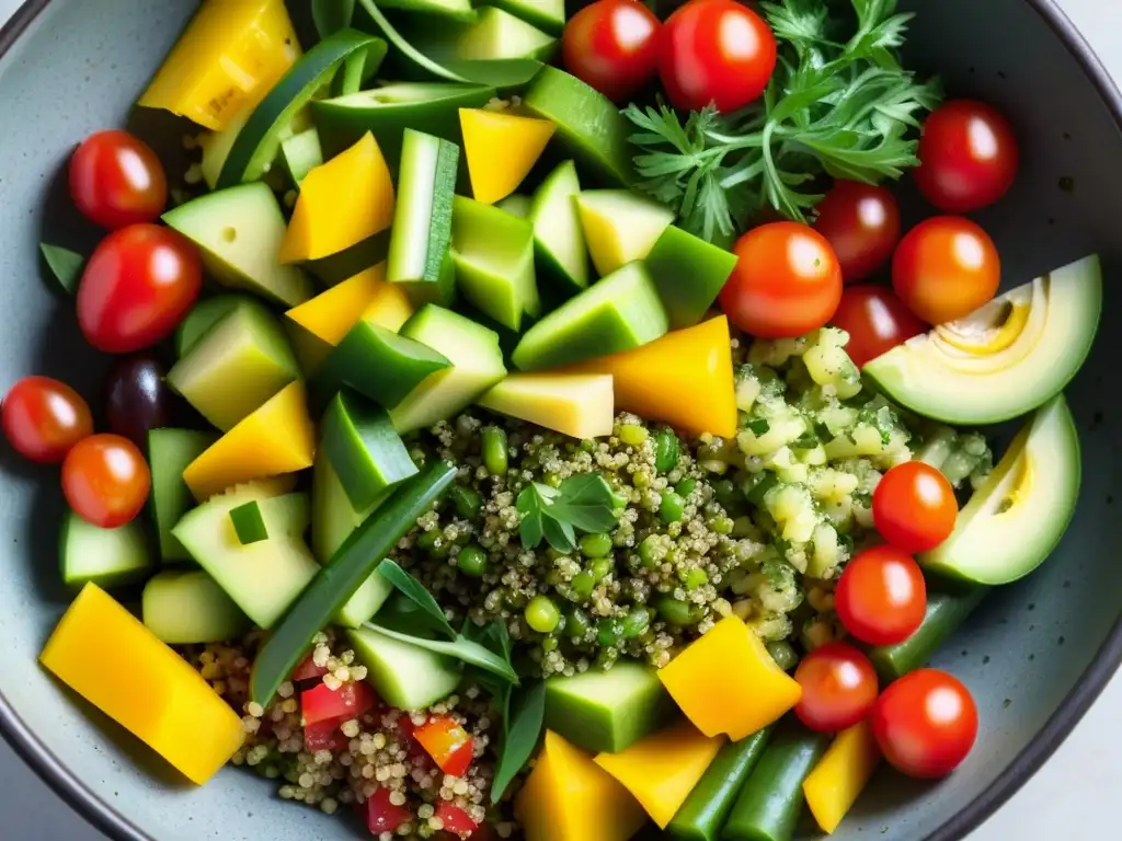 Deliciosa ensalada de quinua con vegetales frescos