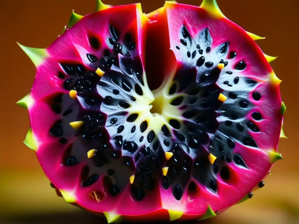 Deliciosa fruta del dragón rosa con semillas negras, perfecta para Recetas históricas de verduras exóticas