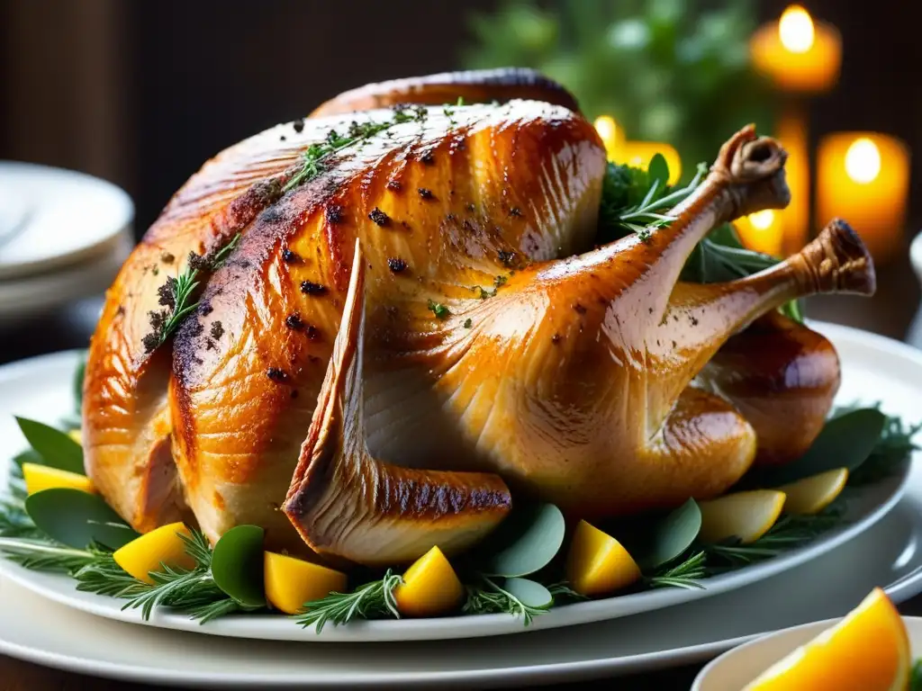 Una deliciosa historia del pavo en gastronomía, capturada en un suculento y detallado close-up