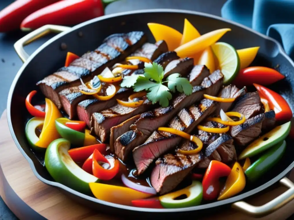 Deliciosa influencia de la cocina TexMex en su forma más apetitosa y tentadora, con fajitas sizzling y coloridas