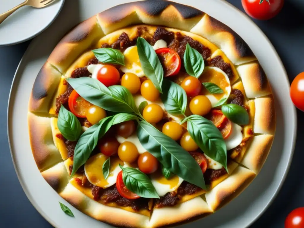 Deliciosa pizza argentina: fusión de sabores italianos y argentinos Una deliciosa pizza argentina con influencia gastronómica italiana