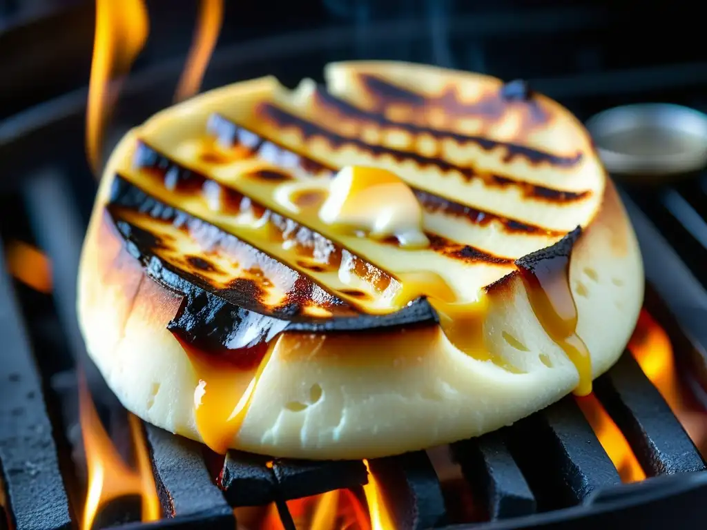 Delicioso halloumi dorado en parrilla de carbón, con sabrosa fusión de queso fundido