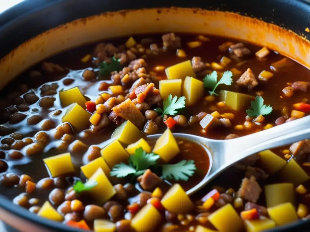 Delicioso menudo pancita tradicional mexicano, con colores y texturas vibrantes, evocando calidez y tradición