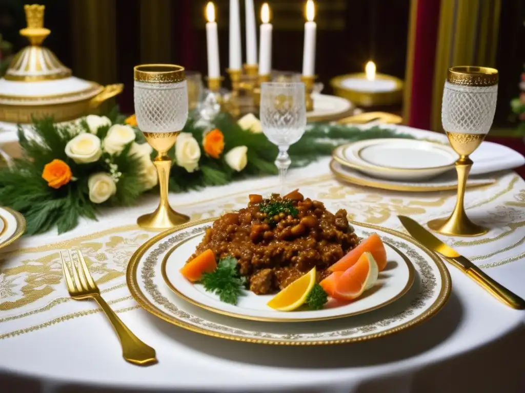 Deslumbrante banquete ruso, opulencia en la fusión de arte culinario francés