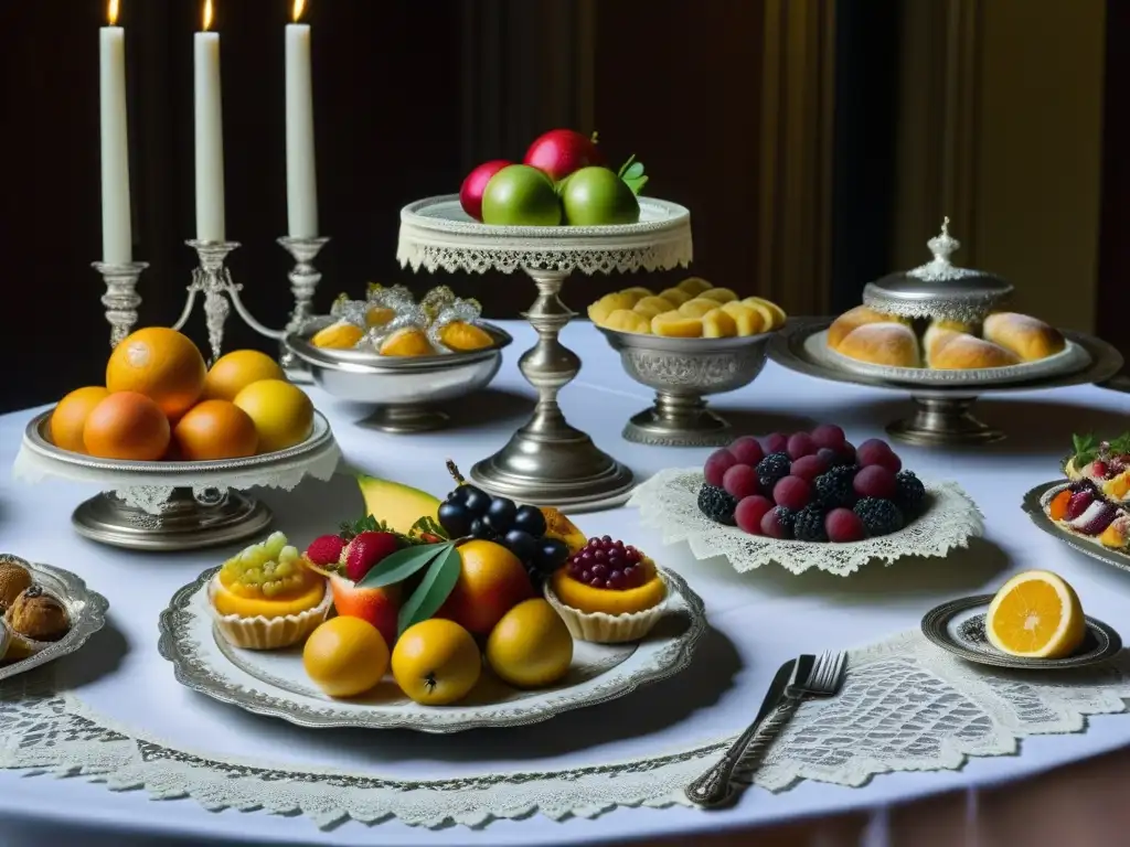 Deslumbrante mesa renacentista con exquisita presentación comida Renacimiento historia cultural