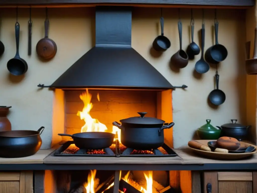 Detallada cocina lituana medieval con cocinero preparando cepelinai, fusionando recetas históricas y modernas