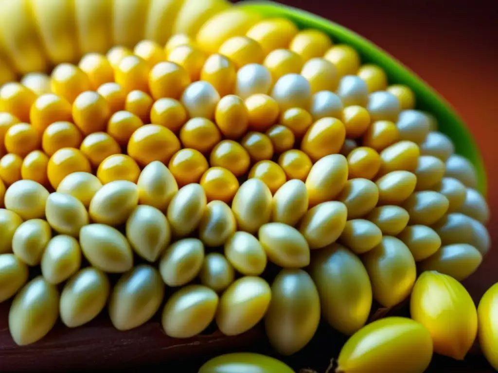 Detallada imagen de un choclo fresco, resaltando la importancia cultural del choclo en la cocina inca