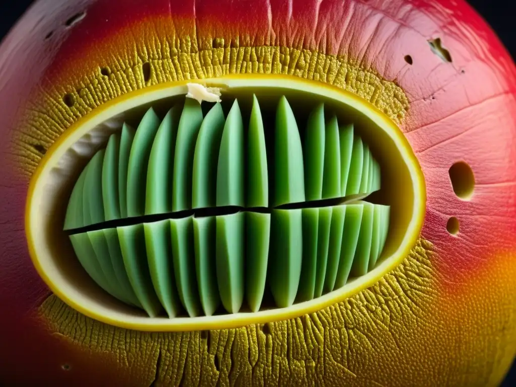 Detallada imagen de fruta egipcia antigua conservada, resaltando técnicas históricas