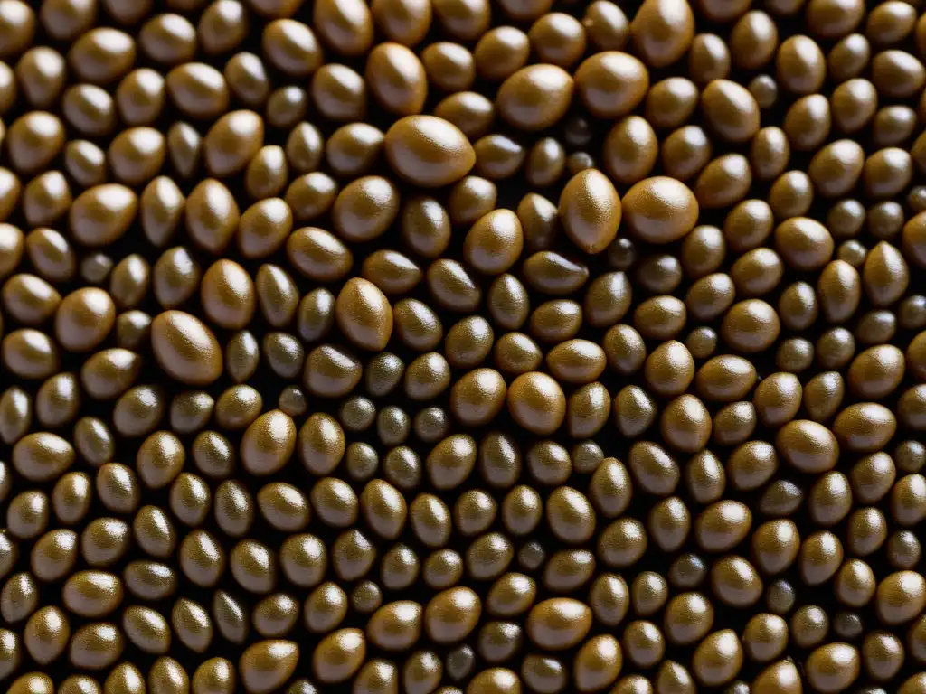 Detallada macrofoto de mazorca de teff africano, resaltando sus texturas y colores naturales