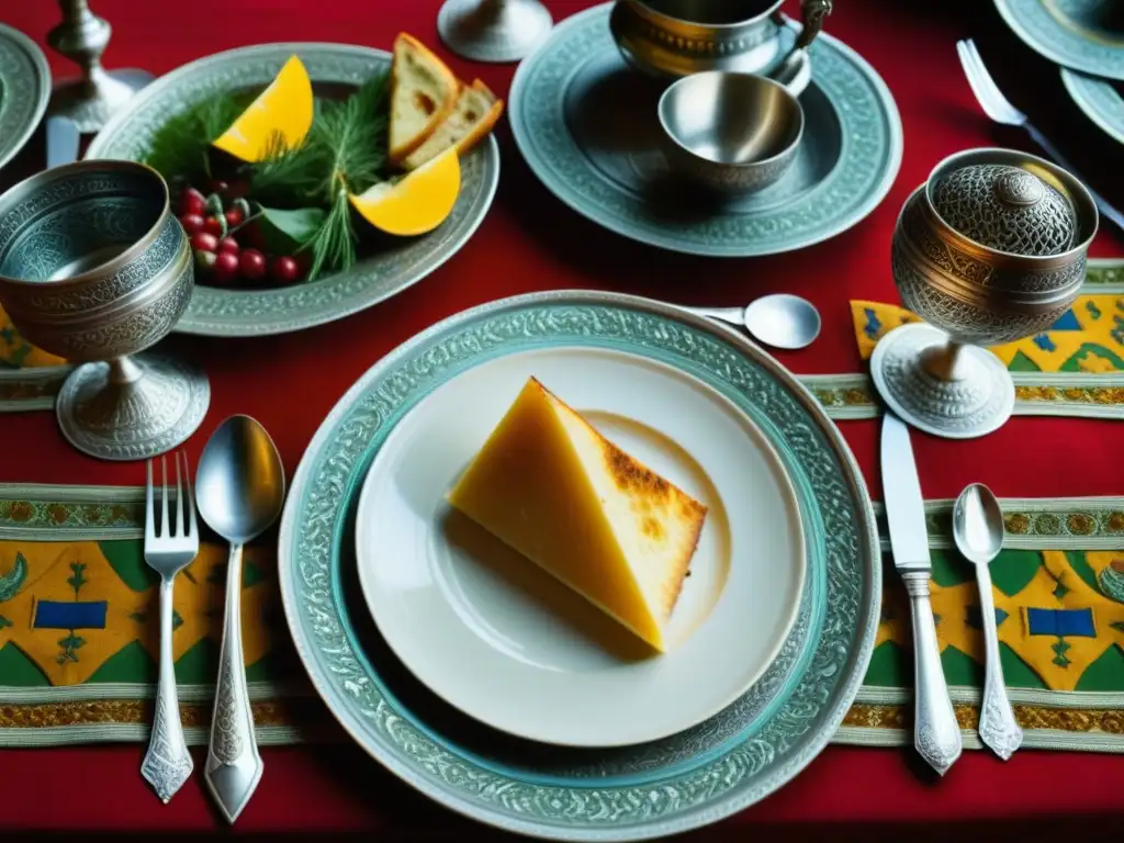Banquete medieval: una deliciosa travesía gastronómica por Europa Detallada mesa de banquete medieval con recetas históricas Europa Edad Media