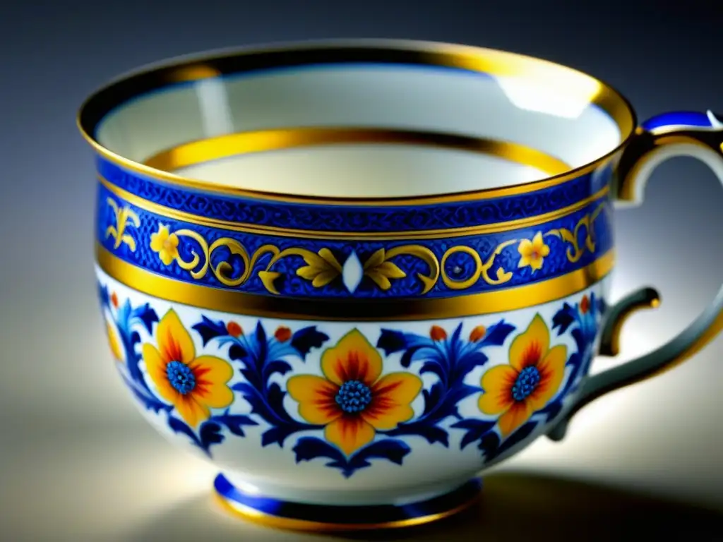 Detallada porcelana europea del siglo XVIII, con finas flores pintadas a mano en colores vibrantes, apreciada por la aristocracia