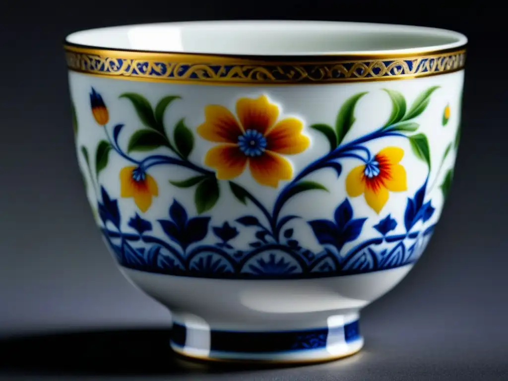 Detallada porcelana europea del siglo XVIII con patrones florales pintados a mano, para la aristocracia