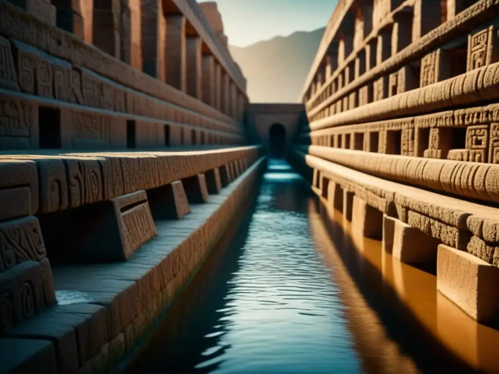 Detallada vista de acueducto precolombino, conservación agua métodos antiguos