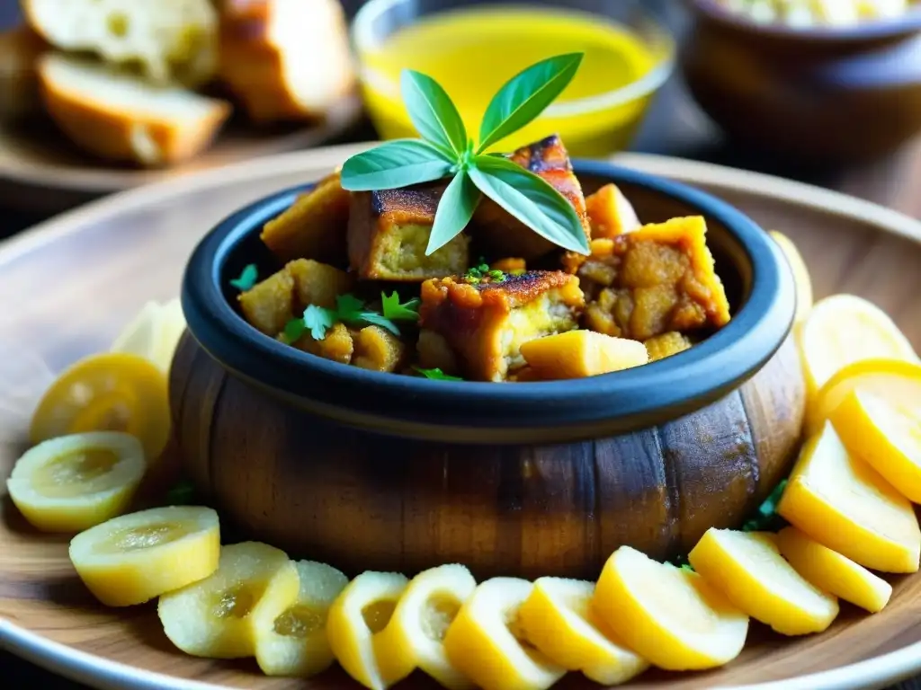 Detallado Mofongo tradicional puertorriqueño para recetas tradicionales fiestas San Juan