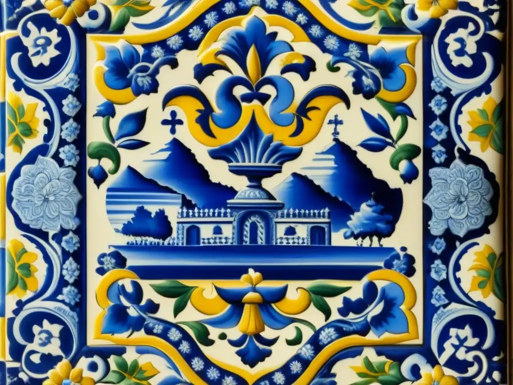 Detallado azulejo real portugués muestra historia cultural en palacio histórico