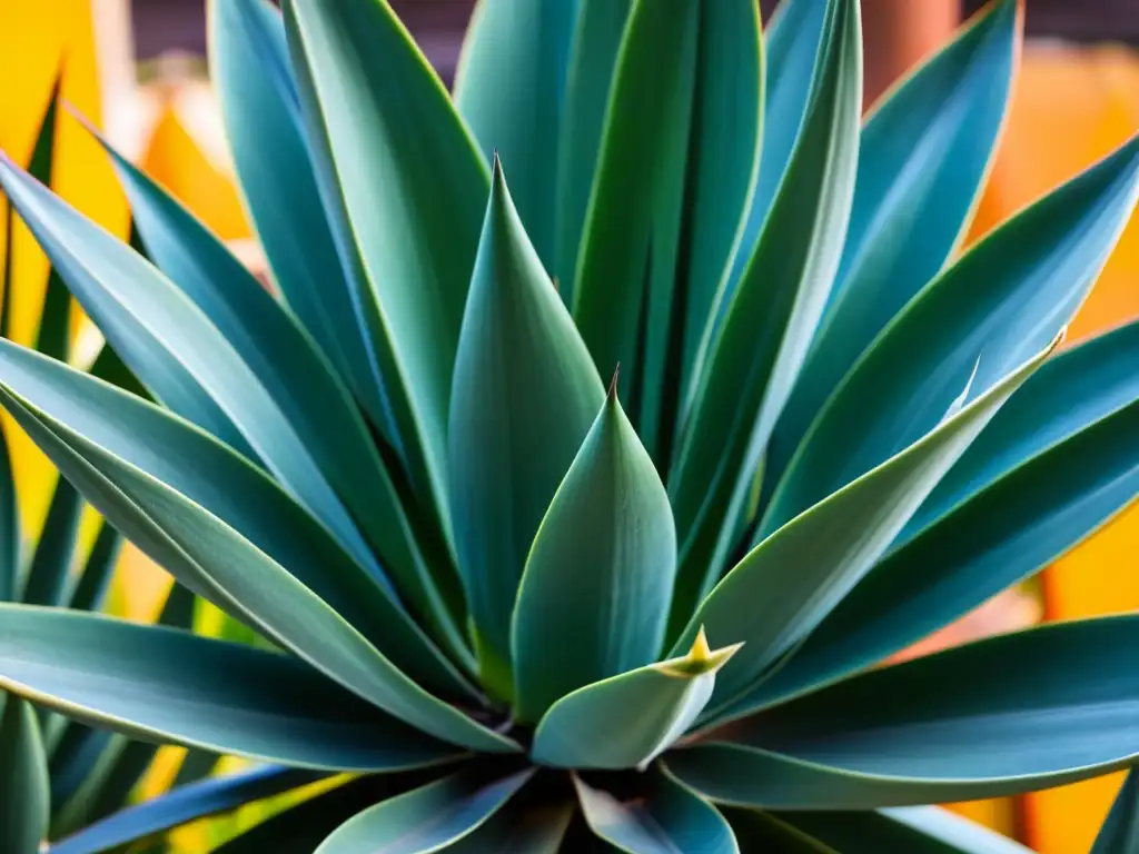 Detalle del agave pulquero, resaltando sus patrones y texturas