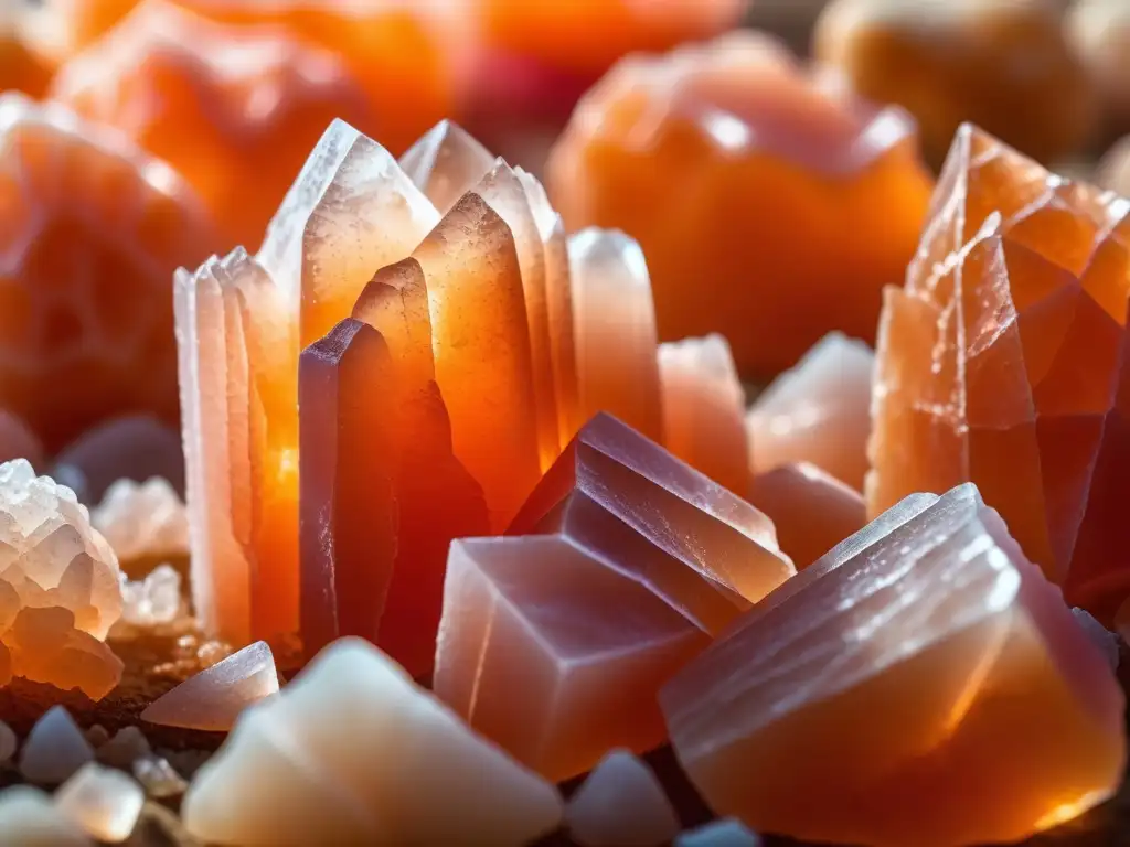 Detalle de cristales de sal rosada del Himalaya, mostrando su pureza y beneficios