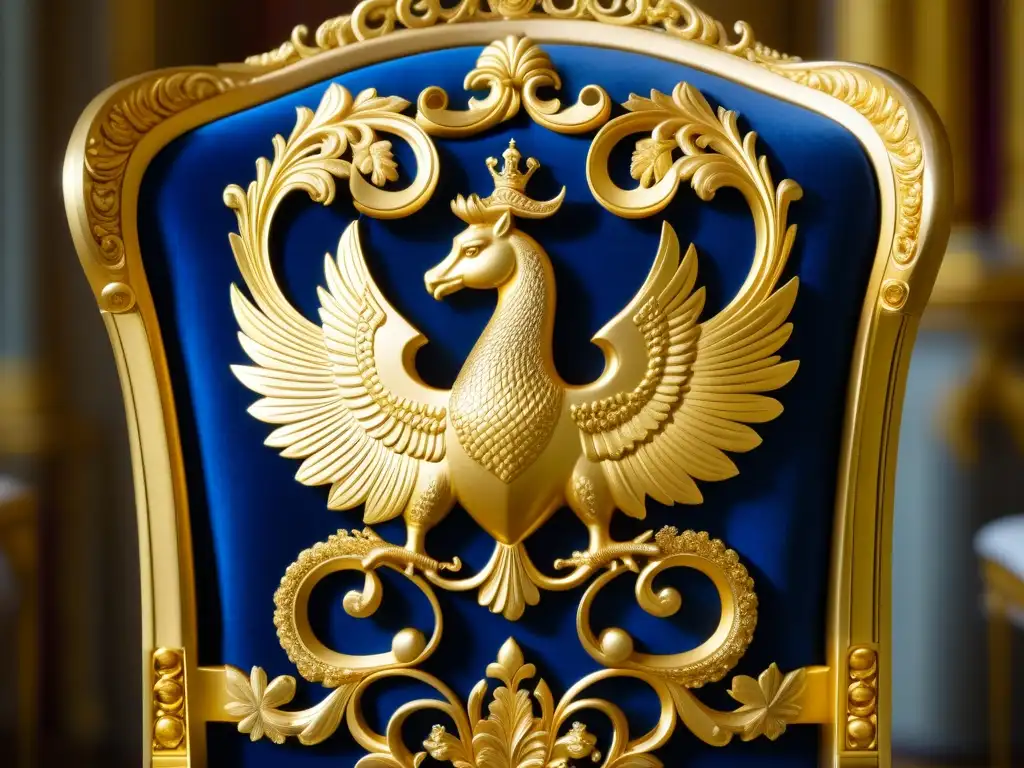 Detalle dorado de sillas imperiales de banquetes de Catalina Grande