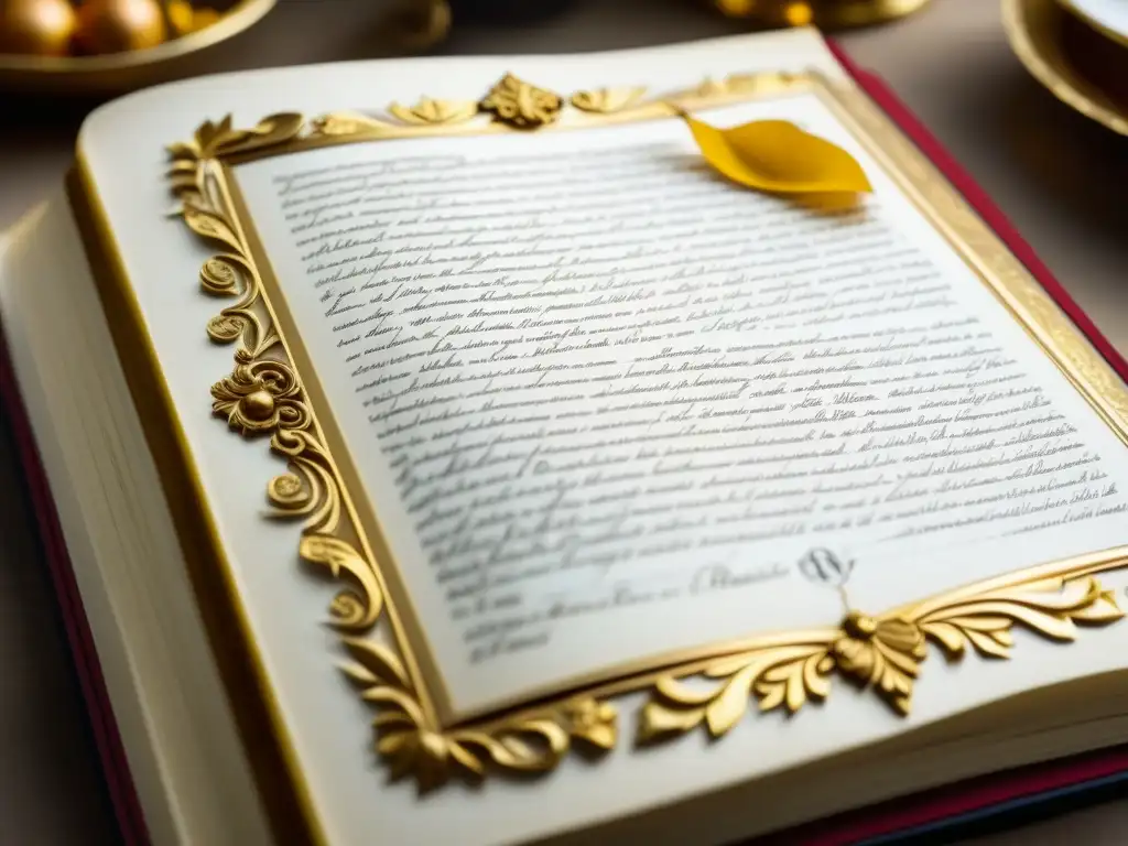 Libro de recetas renacentistas: detalle exquisito Detalle exquisito de un libro de recetas históricas Renacimiento Siglo XV con ilustraciones detalladas de platos suntuosos y letras decorativas