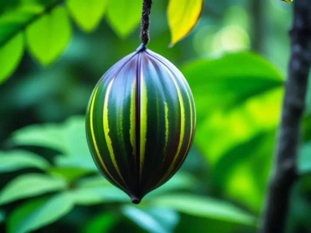Detalle fascinante: cacao en selva mesoamericana Detalle fascinante de un cacao en selva mesoamericana