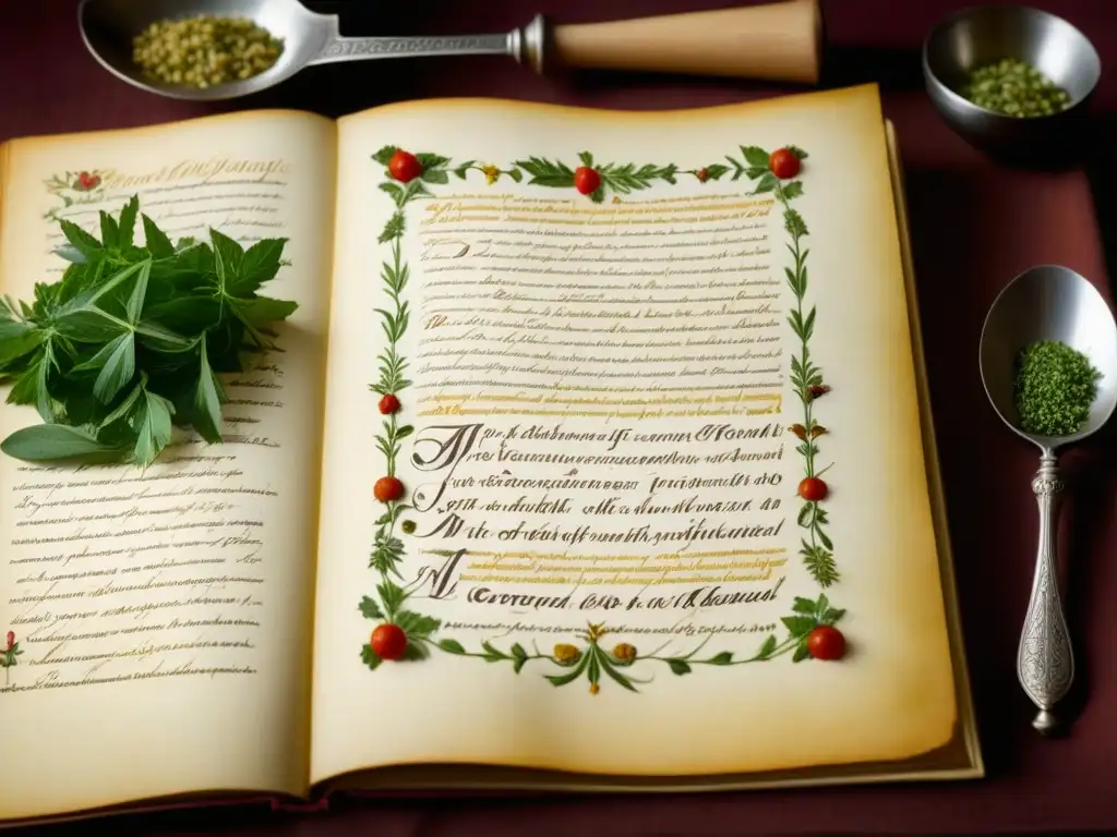 Detalle de manuscrito medieval con receta de cocina conventual, resaltando la gastronomía medieval y recetas históricas del convento