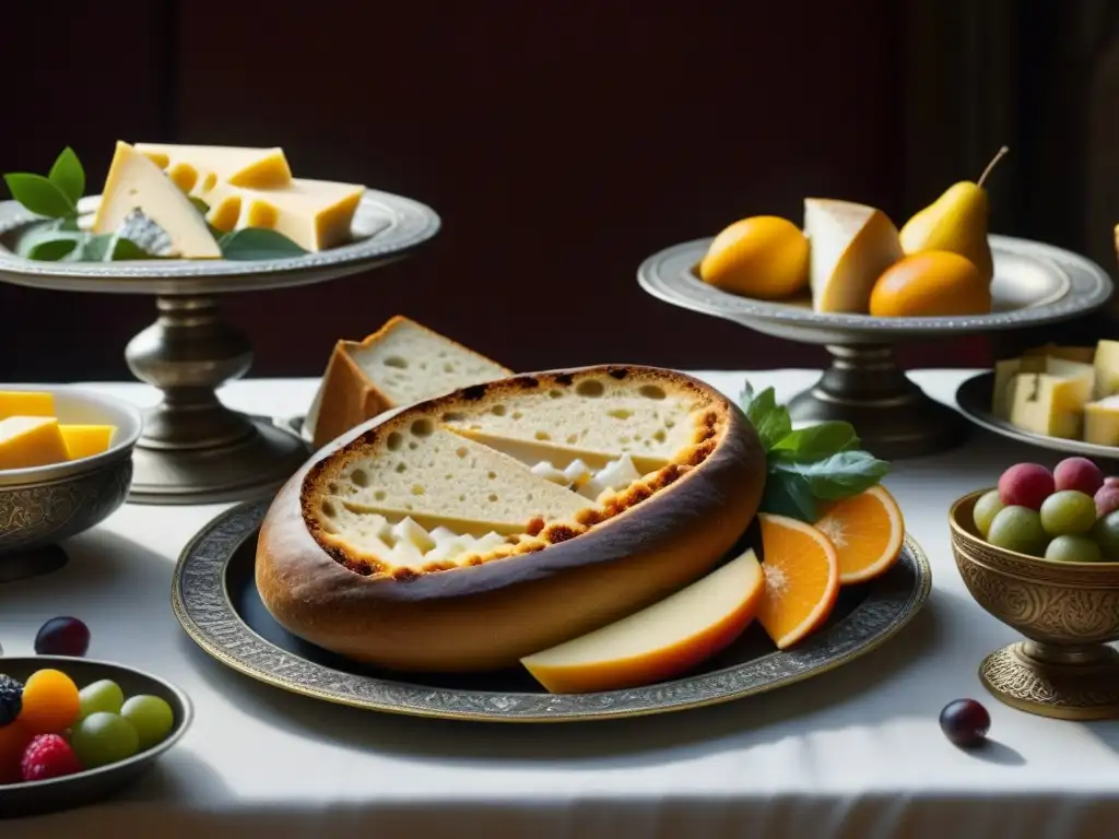 Detalle de mesa de banquetes medievales con recetas históricas orgánicas cultura medieval