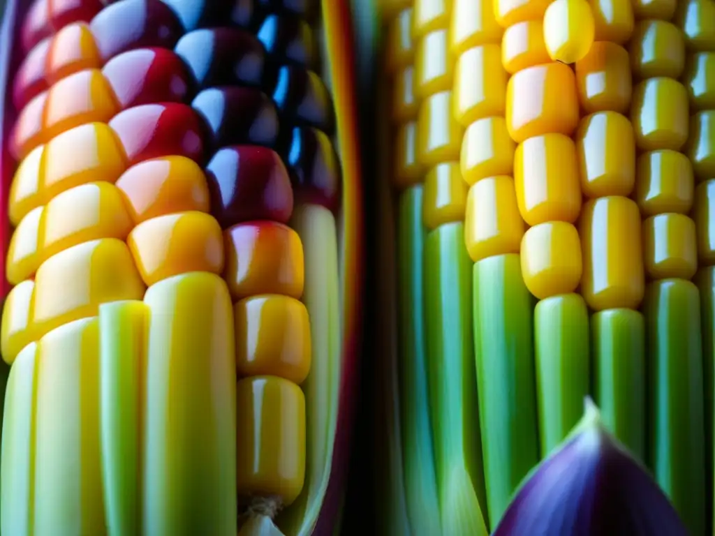 Detalle vibrante del maíz: revolución del maíz gastronomía histórica en cada grano