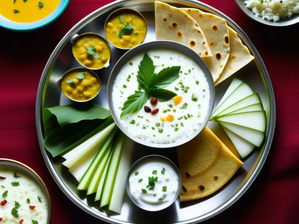 Detalle vibrante de Raita: historia y variantes regionales de este plato tradicional indio