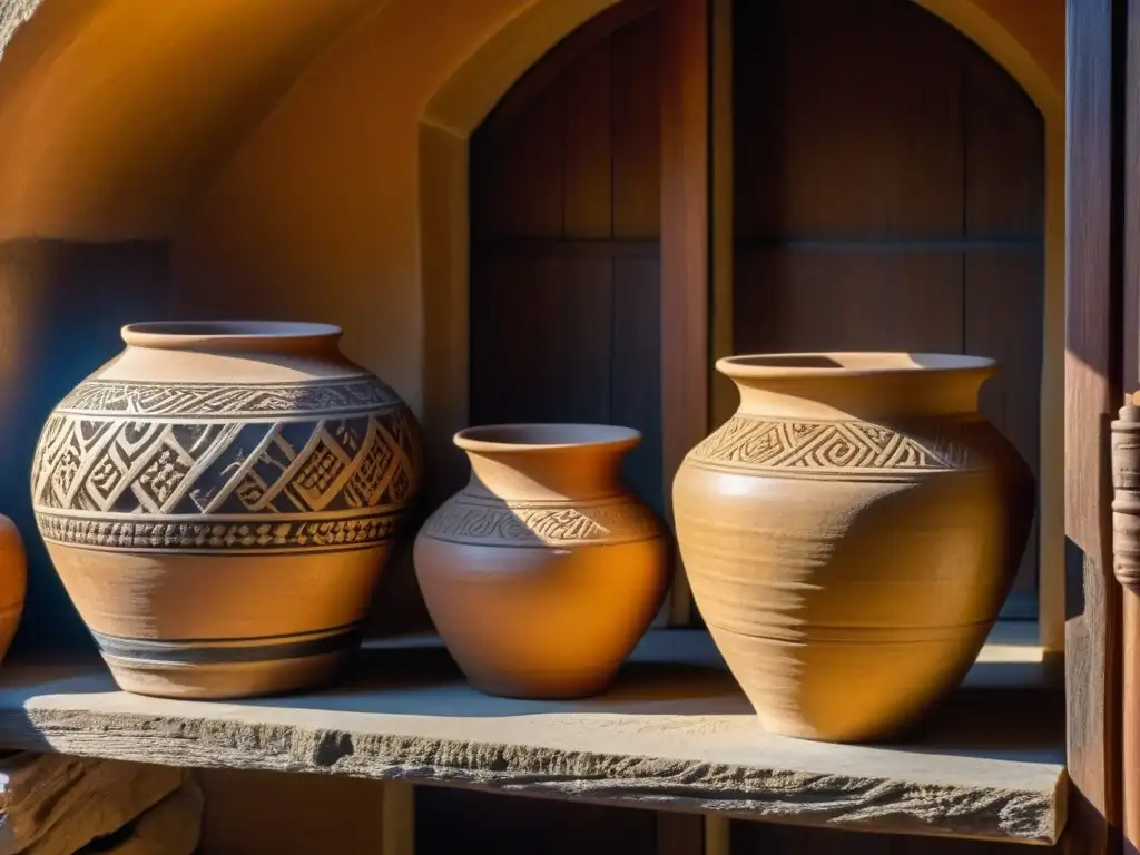 Detalles ancestrales en vasijas de fermentación de barro, madera y piedra