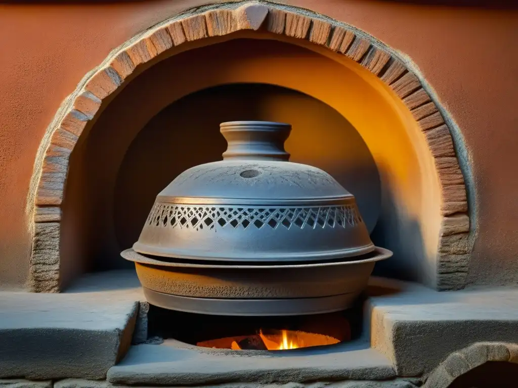 Tandoor de barro: historia y texturas en detalle Detalles de un antiguo horno tandoor, legado mongol cocina punjabi histórica