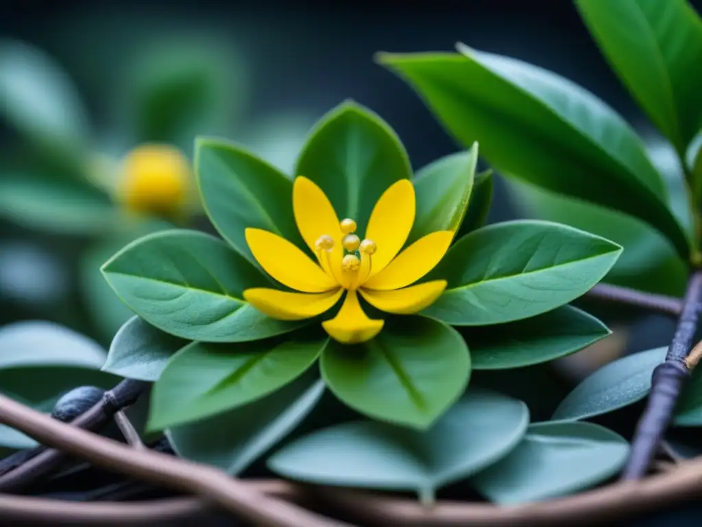 Exótico Osmanthus: delicia floral en té blanco Detalles exquisitos de una flor de Osmanthus en té blanco, reflejando la belleza de tés inusuales historia cultural