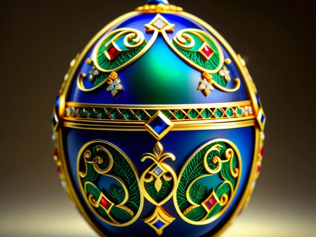 Detalles exquisitos de un huevo Fabergé, reflejo de la influencia francesa en la cultura rusa