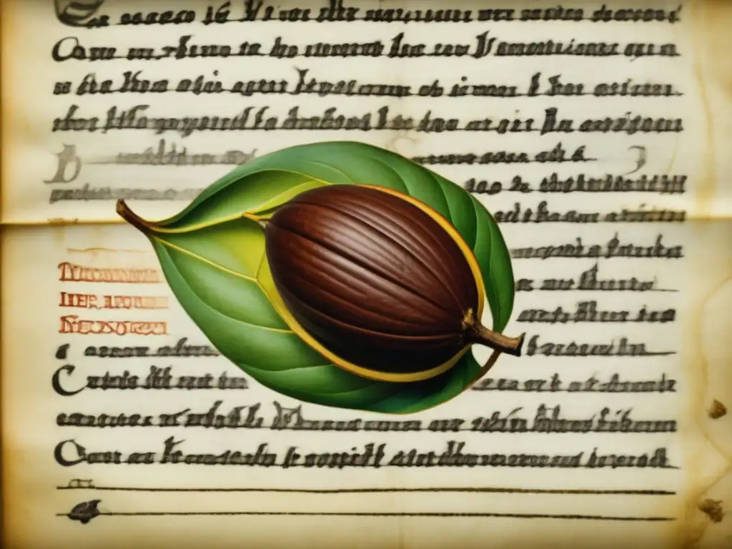 Manuscrito histórico: la llegada del cacao a Europa Detalles históricos de la llegada del cacao a Europa en un manuscrito antiguo