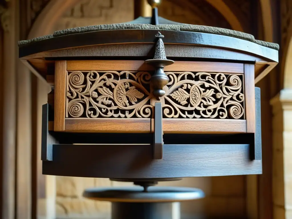 Detalles históricos de una prensa de vino en el Château de Chenonceau, reflejando la tradición vinícola del castillo